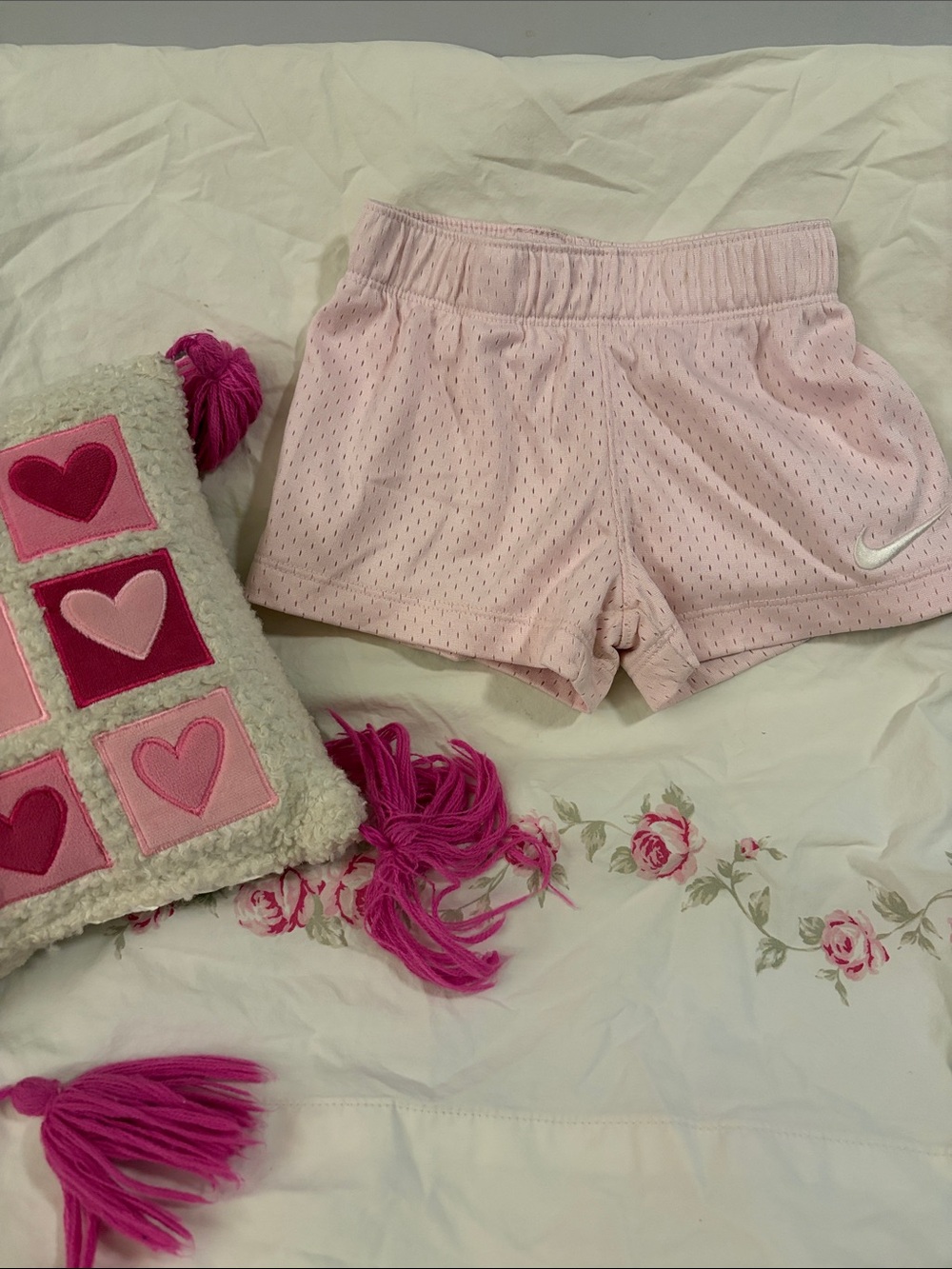 Nike Light Pink Girls' Athletic Mesh Shorts